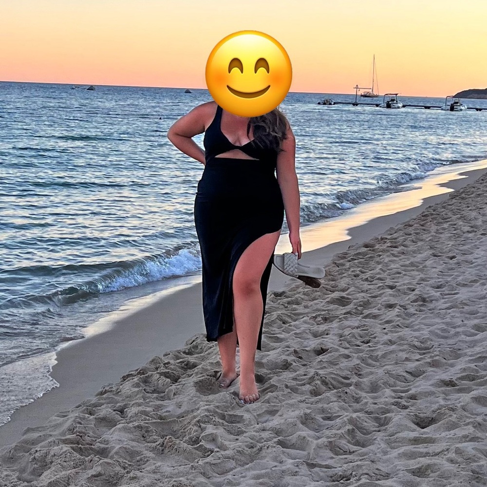 L Space Nico Dress Ribbed in Black size XL